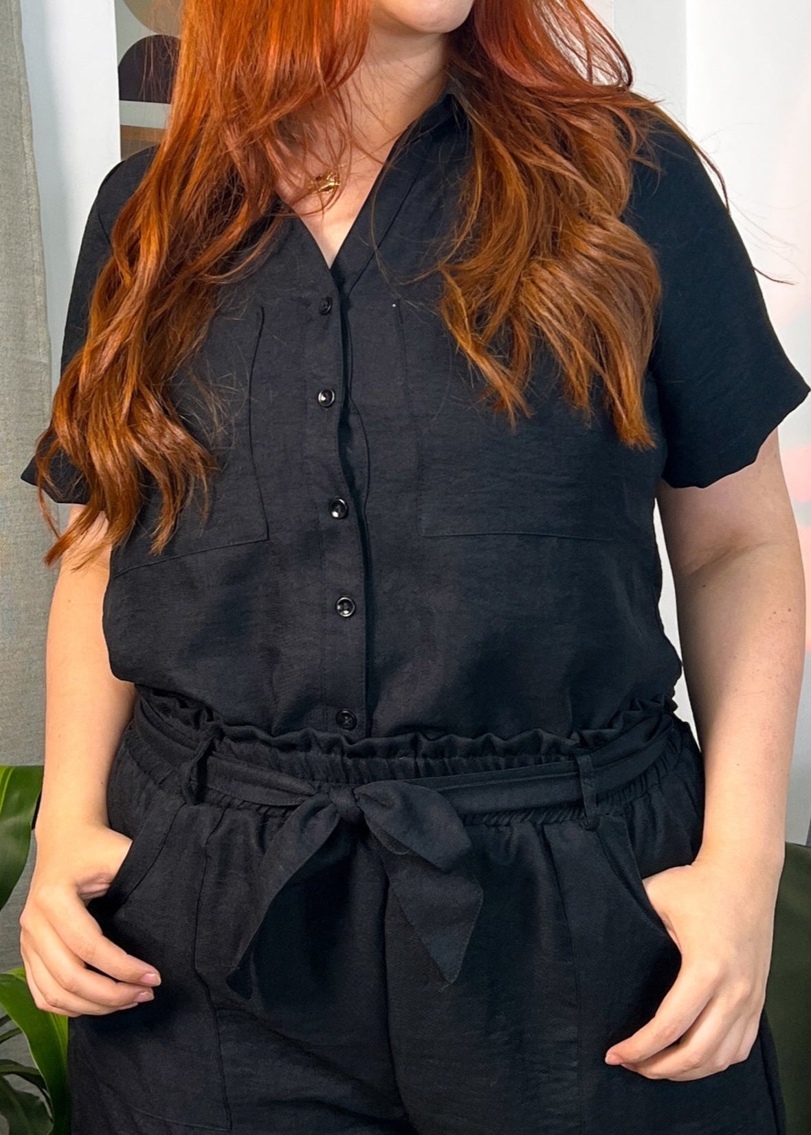 Blusa negra plus size
