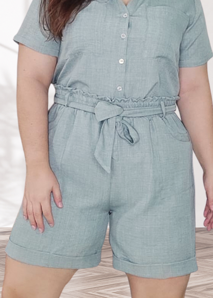 Short verde menta plus size