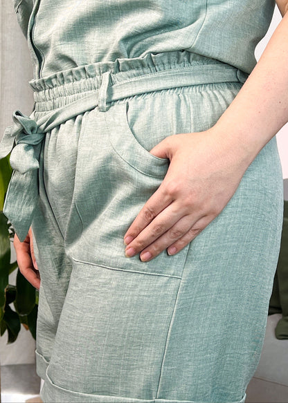 Short verde menta plus size