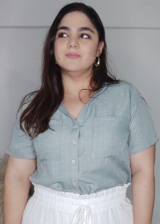 Blusa verde menta plus size