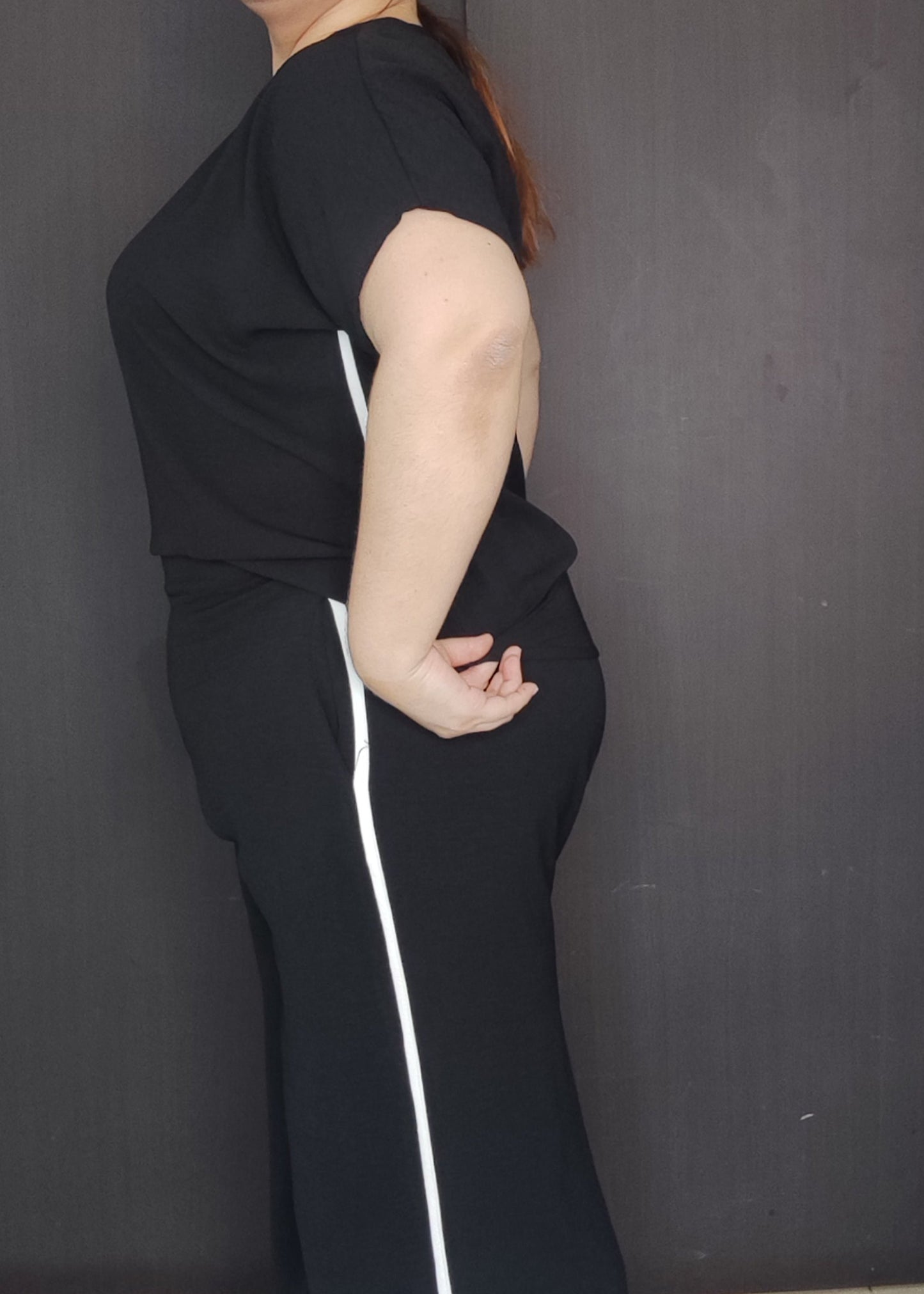 Set blusa y pantalón negro plus size