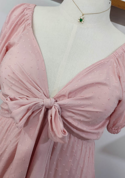 Vestido largo escote corazón palo de rosa plus size - Áttika Klozet